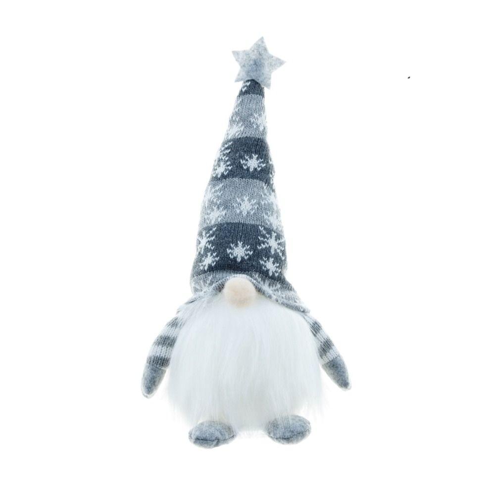 

Knitted Christmas Gnome Plush Doll With Led Light Tomte Ornaments Faceless Doll New Year серый