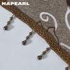1PC NAPEARL European Style Light Luxury Retro Jacquard Valance Bead Border Curtain Head for Bedroom Living Room Window Decoration Home Decor