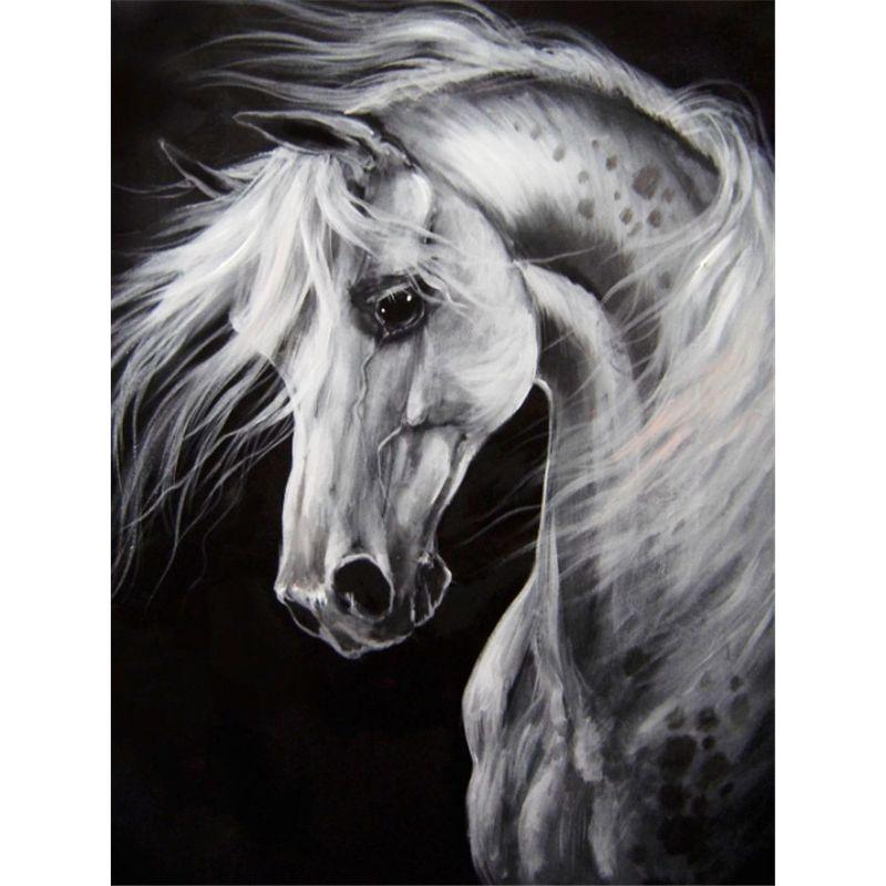 Diamond Painting Horse Full Round Diamond Embroidery Animals Picture 5D Diy Mosaic Rhinestone Home Decoration