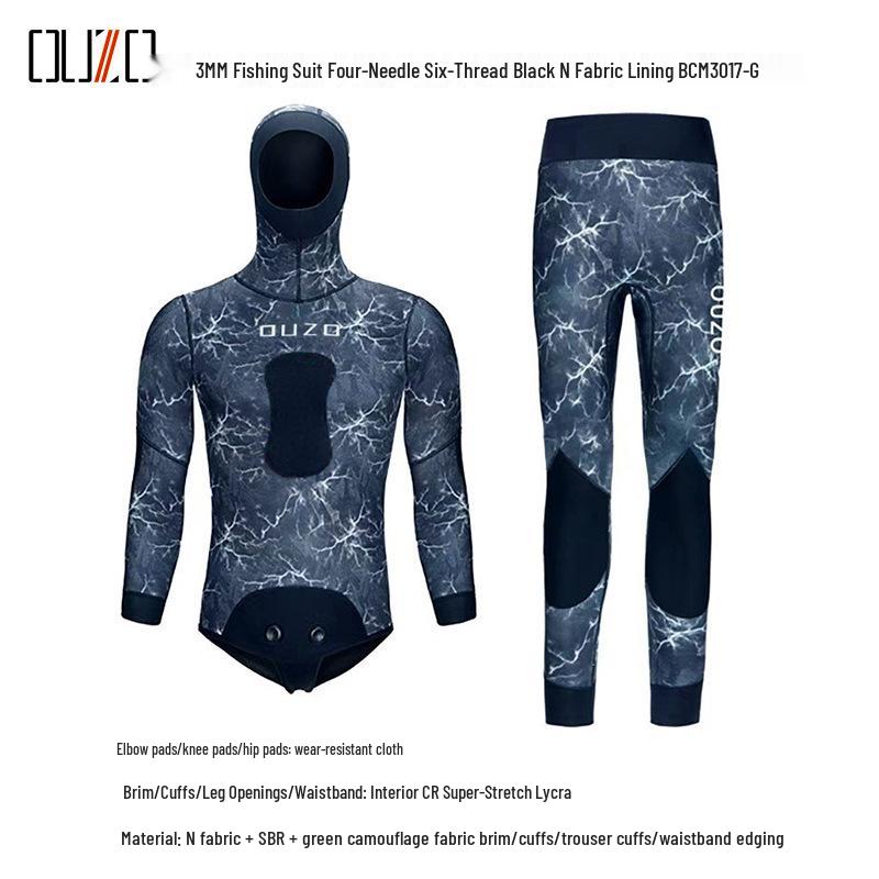3mm Spear Fishing and Diving Suit: Cold Protection, Warmth, and Versatile Use for Surfing, Free Diving, and Fishing.