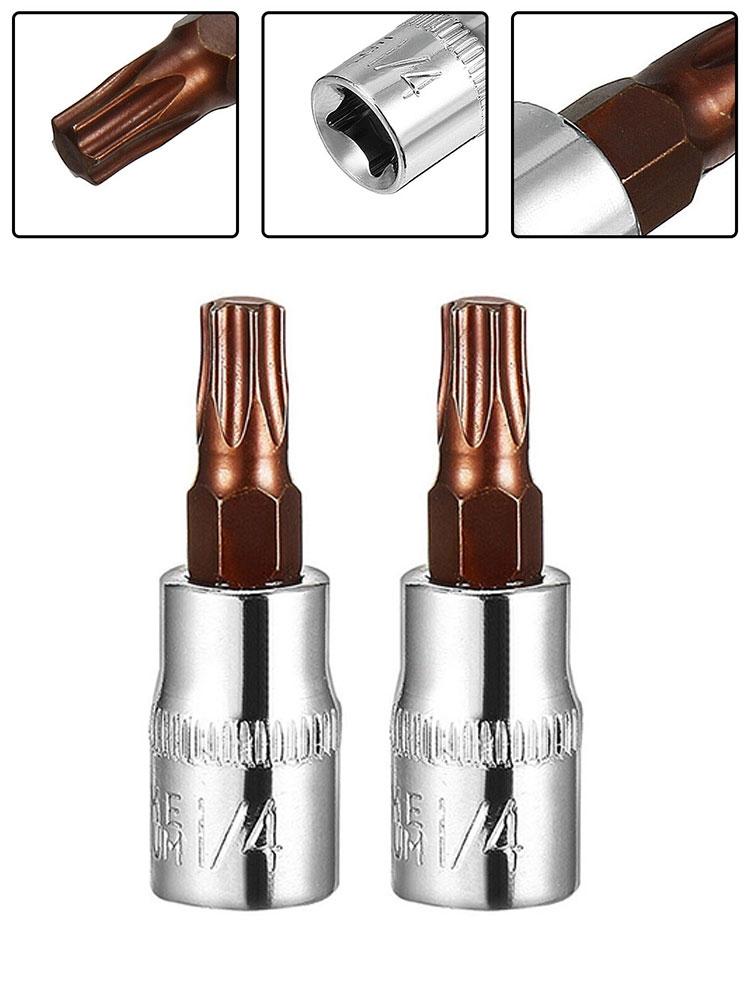 2Pcs Socket New Parts 1/4 1/4 Inch Drive Supplies T30