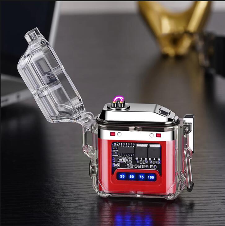 1PC New Transparent Shell Double Arc USB Electronic Lighter TYPE-C Fast ChargeLighting Plasma Lighter Electric Waterproo