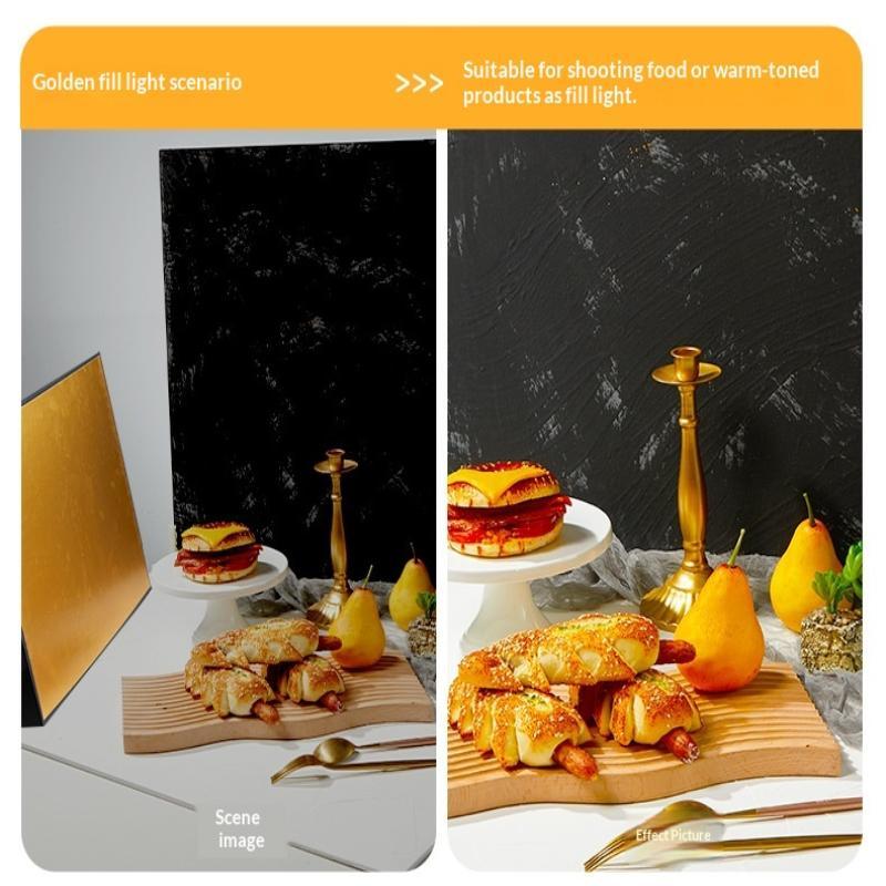 3-In-1 Photography Cardboard Paperboard Folding Photography Reflector Diffuser Board Black White Silver For Still Life Product