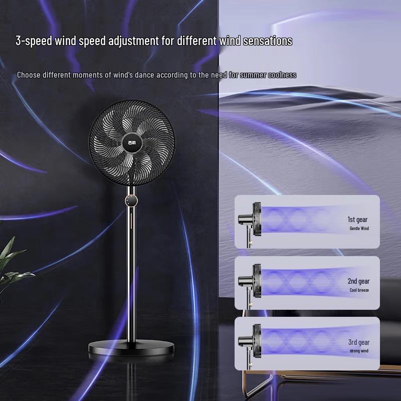 Ceerea 7-Blatt Leiser Oszillierender Stand- & Tischventilator CN-Stecker (Adapter enthalten)