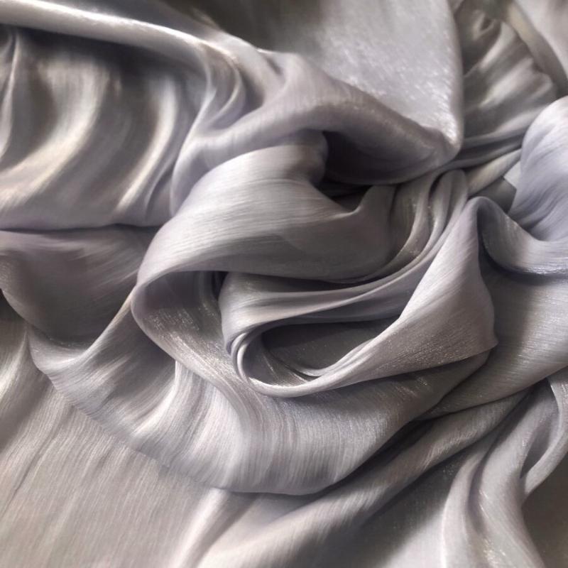 Nastro Iridescente Organza Pieghettato Tessuto Morbido Liscio Lucentezza Texture Raso Tessuto Fai da Te Abito Hanfu Costumi di Scena