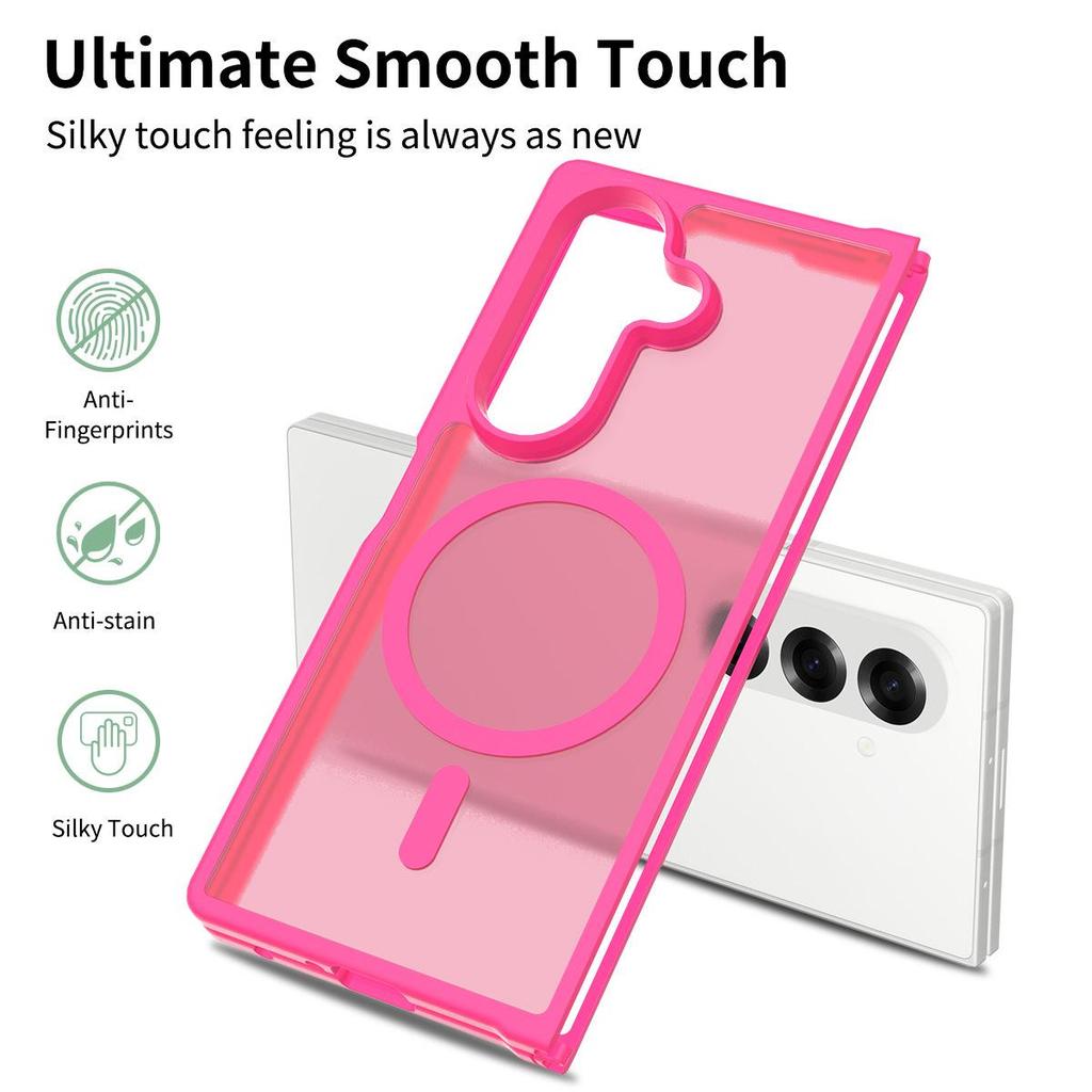 Samsung Z Fold 7 5G Magnetic Anti-Drop Frosted Case, Semi-Transparent Skin-Feel Cover