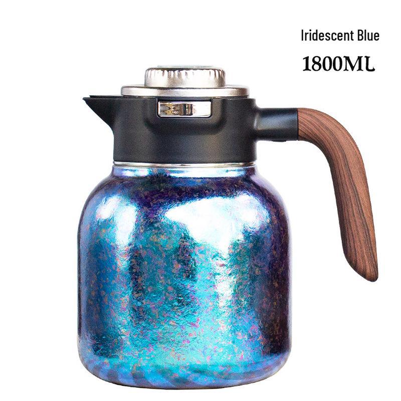 Large Capacity 1800ml Pure Titanium Tea Pot with Temperature Display for Health Stewing and Brewing