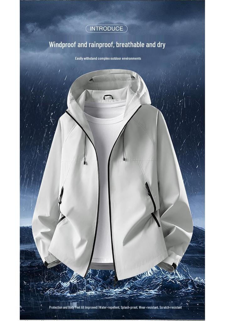 Unisex Lightweight Windproof Waterproof Jacket for Spring and Autumn, Custom Logo Print Available