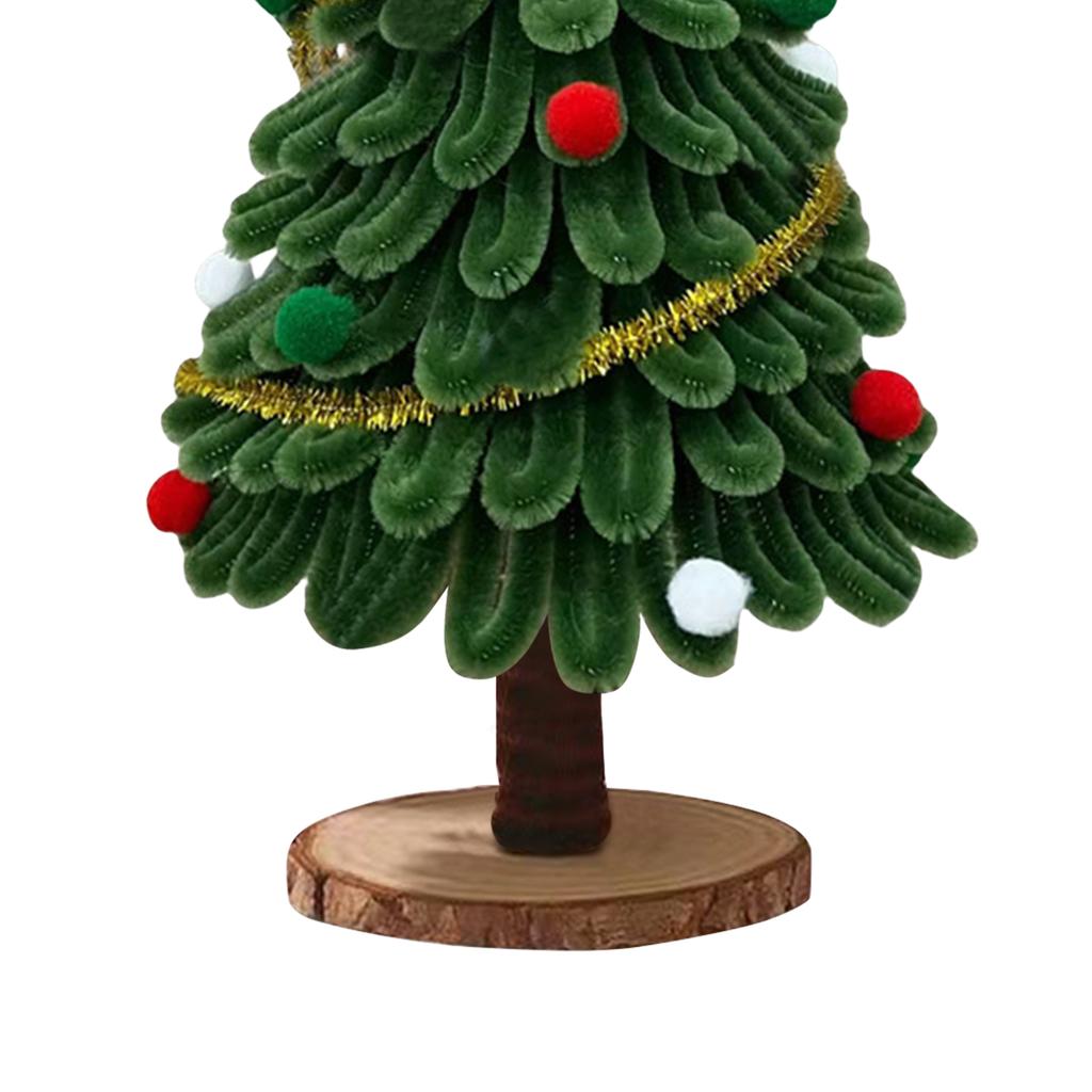 DIY Handmade Christmas Tree Kit Pipe Cleaners Cute Christmas Tree Ornament for Home Office Table Decor