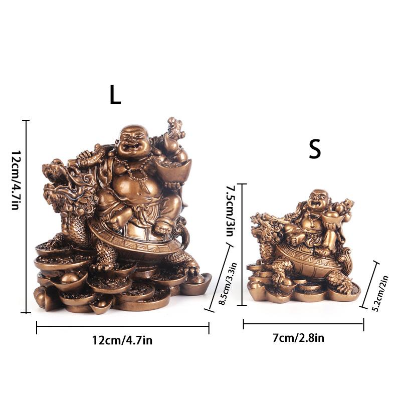 1PC Fortune Figurine Laughing Buddha Statue Chinese Feng Shui Resin God of Wealth Home Decor