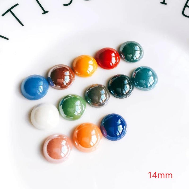 Mixed Colors Ceramics Porcelain Glass Cabochons 8/10/12/14/16Mm Cameo Flat Back Cabochon Supplies For Diy Jewelry Finding