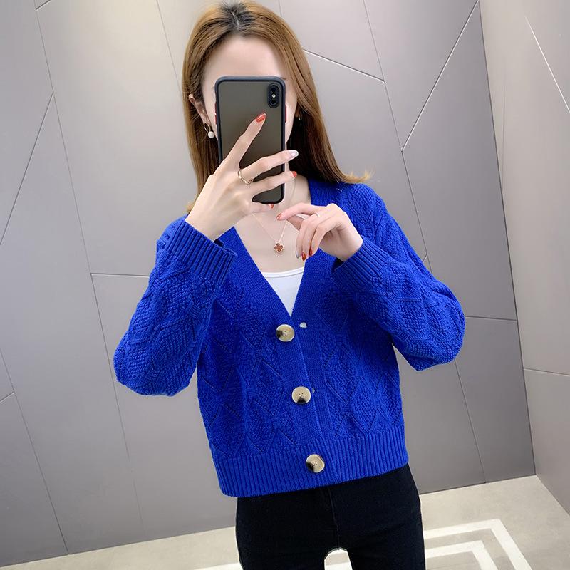Women's short sweater jacket women's spring and autumn new loose autumn small knitted cardigan women