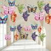 36 Pcs Butterfly Party Decoration Hanging Swirl Streamer Hanging Ceiling Large Paper Butterfly Decoration for Spring Summer Wedding Home Garden Girl