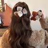 Retro Bow Hair Clip: Versatile Flocking Duckbill for Autumn/Winter