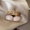 Female Retro Bean Oval Earrings