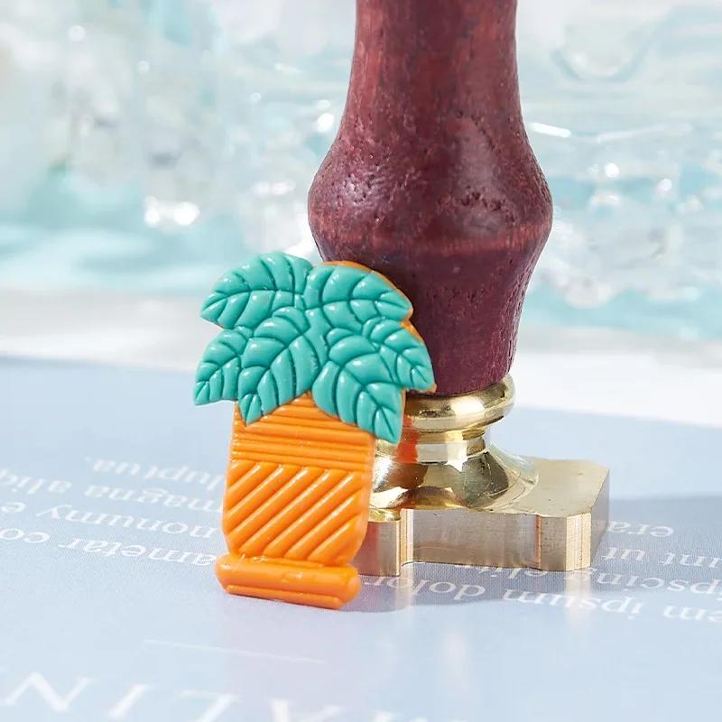 Plant Bonsai Series 3D Relief Wax Seal Stamp Retro Sealing Wax Stamp Head DIY Sealling Stamp Scrapbooking Envelope Invitation