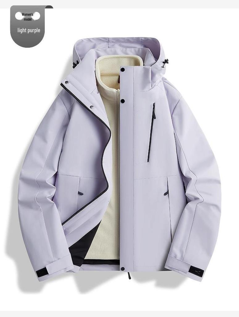 Woodpecker 3-in-1 Windproof Jacket with Removable Fleece Lining for Men & Women – Autumn/Winter Casual Outerwear