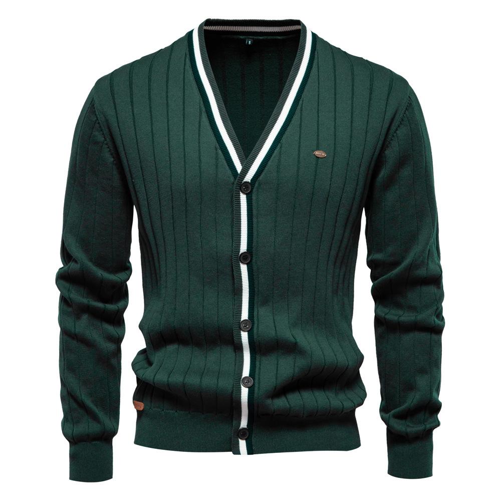 Men's Casual Cardigan Sweaters Slim Fit Long Sleeve V-Neck Cardigans Button-up Knitted Sweater for Men