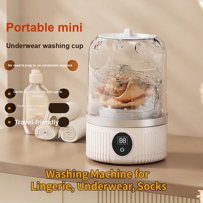 New Mini Washing Machine for Lingerie, Underwear, Socks - Portable Wireless Automatic Laundry Cup 3000mAH