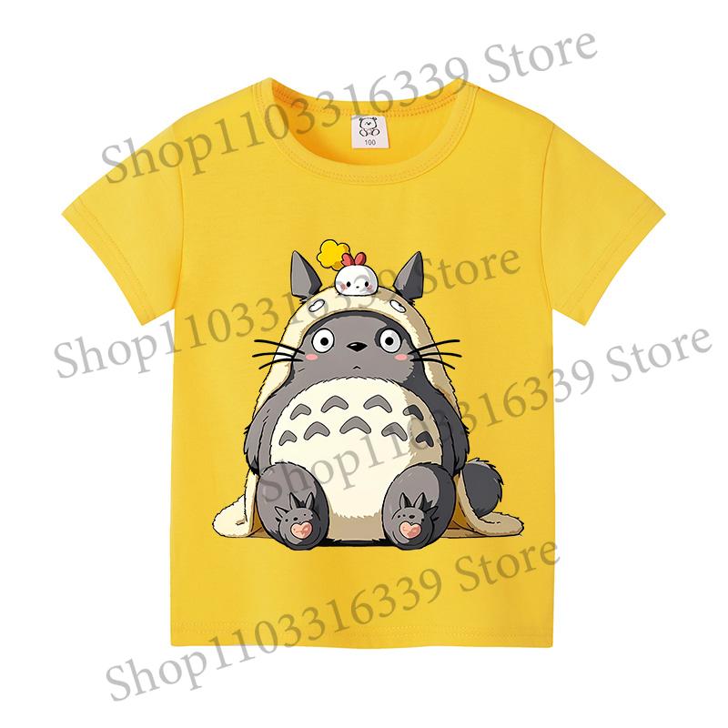 Koszulka dziecięca Totoro Dziewczynka Chłopiec Bawełna Krótki rękaw Anime Kreskówka Koszulki Moda Okrągły dekolt Koszulka Dzieci Urocze Letnie ubrania Nowe