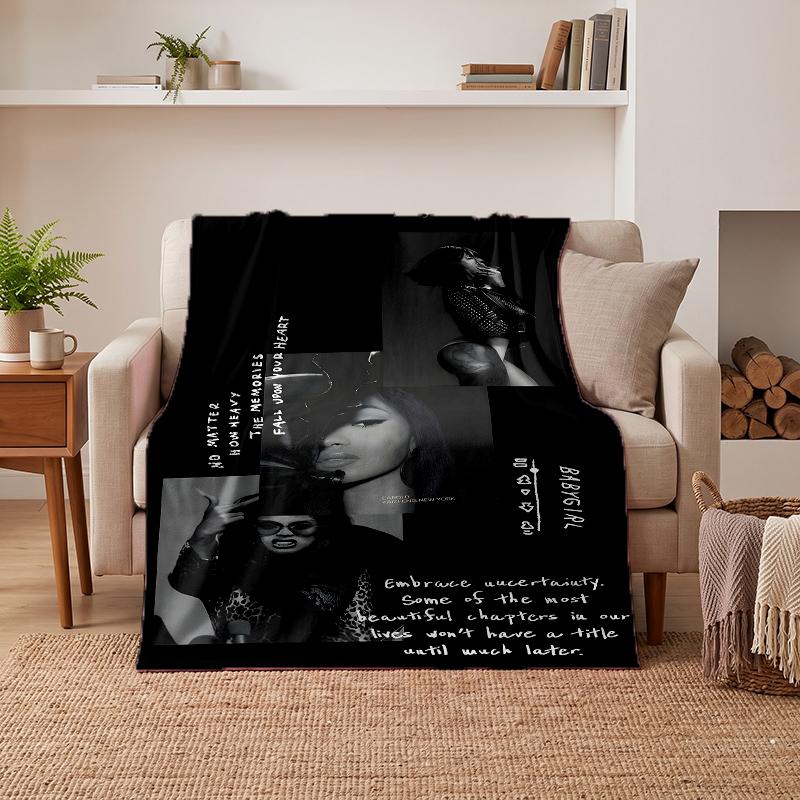 CARDI B Soft Warm Flannel Blankets Comfortable Blanket for Home Decoration Gifting