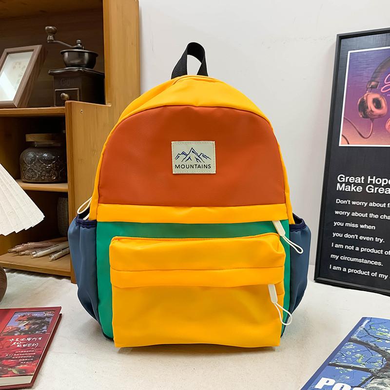 Fashion Color Blocking Design Children Backpacks For Daily Outdoor Activities