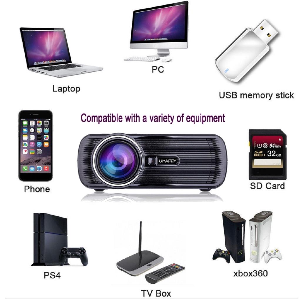 New Mini WIFI 7000 Lumens 1080P HD 3D LED Portable Projector Theater Home Cinema