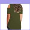 Elegant Women Cold Shoulder Loose Tops Criss Cross Short Sleeve T-shirt Blouse