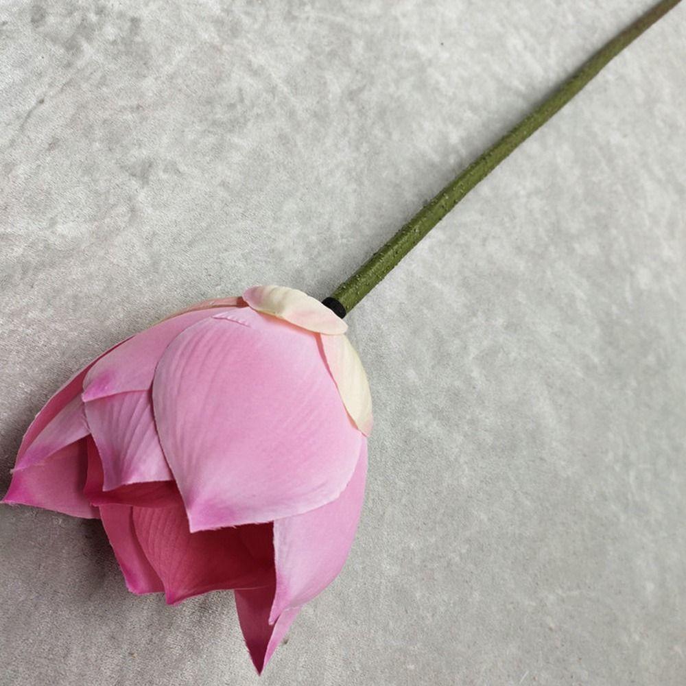 Long Stem Simulation Lotus Flower Green Plant Faux Flower  Floral Arrangement