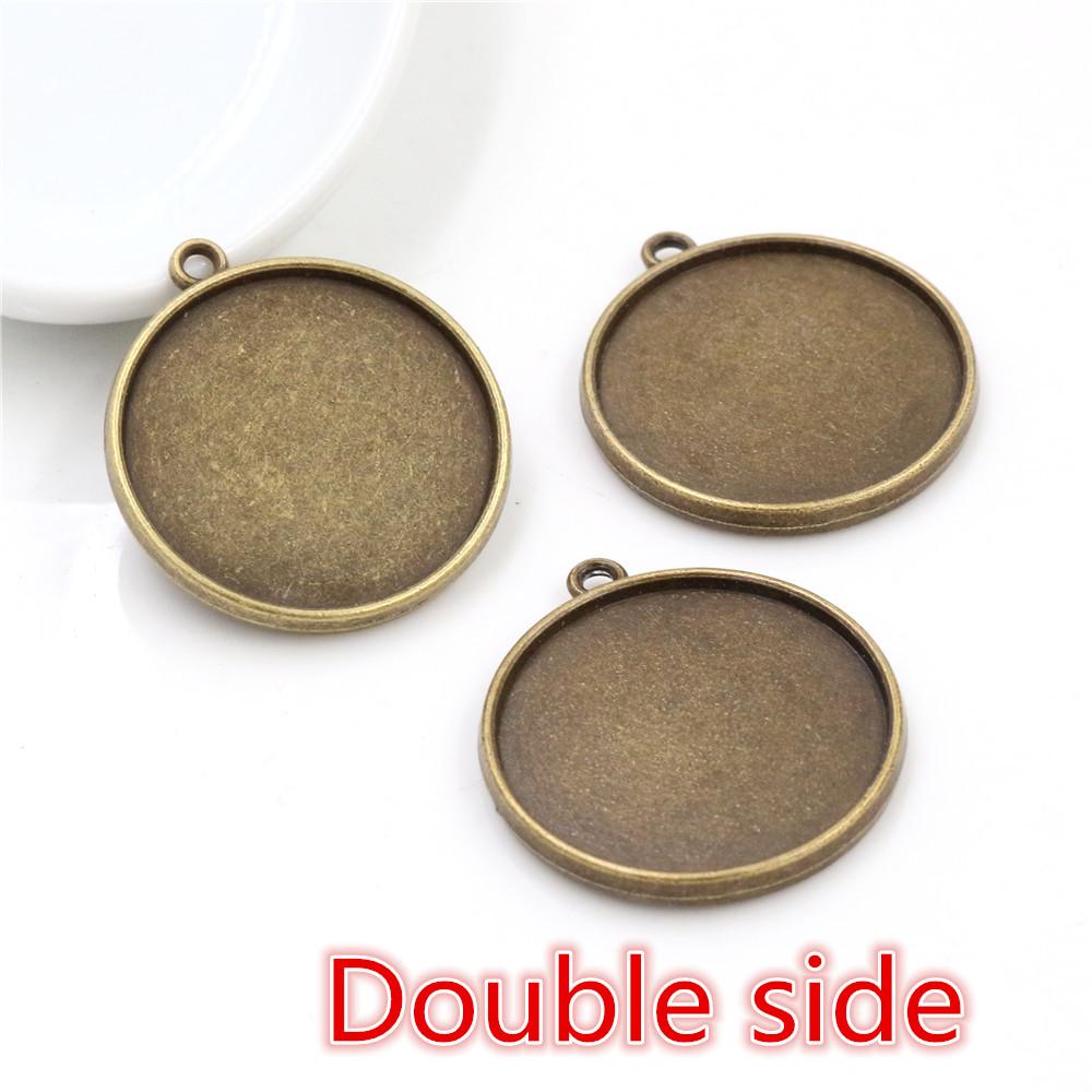 10pcs 25mm Inner Size Antique Silver Plated Square Cabochon Base Cameo Setting Charms Pendant For 10 mm Leather Bracelet