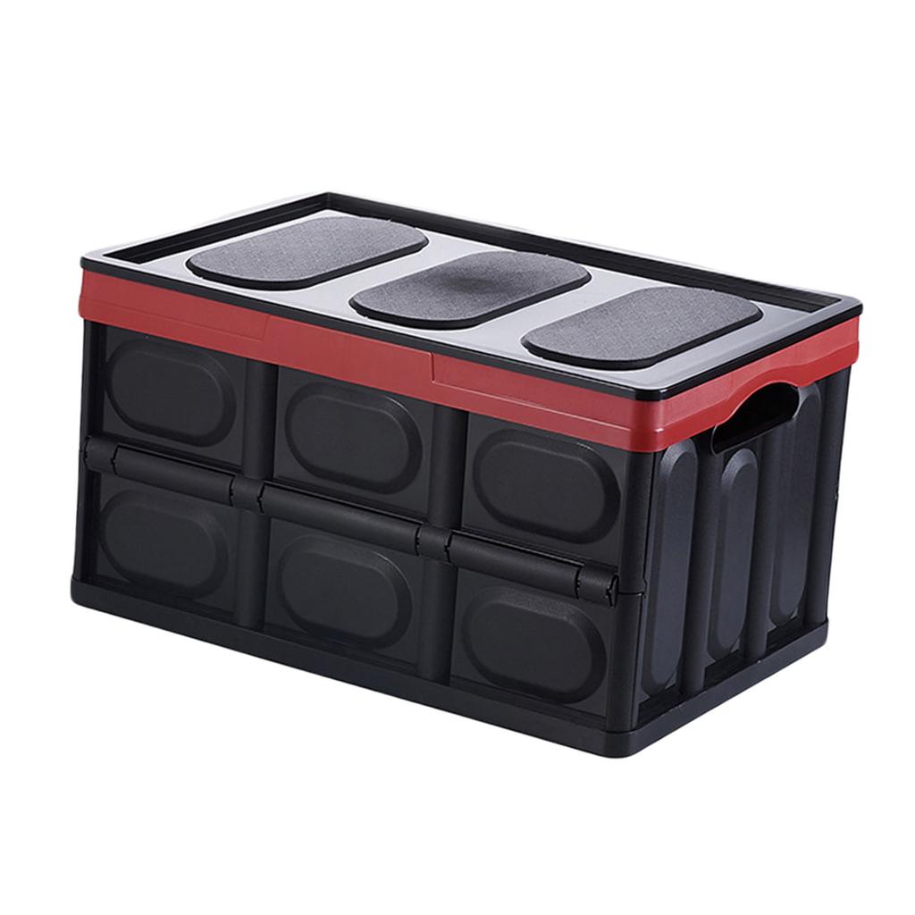 Car Trunk Organizer 30L Foldable Tools Equipment Storage Box for BBQ Lake - Black