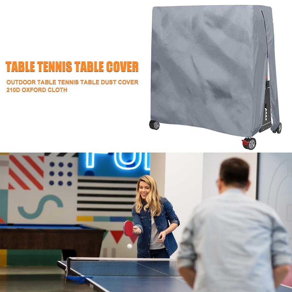 Ping Pong Table Storage Cover 210D Waterproof Dustproof Table Tennis Table Cover with Zipper Oxford Fabric for Indoor Outdoor
