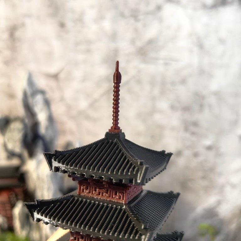 Miniature Five-Storied Pagoda Bonsai and Aquarium Decoration