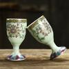 2PCS/Lot Chinese  Mini Goblet 20ML Ceramic Wine Glass Home Retro Liquor Glass Chinese Blue And White Porcelain Wine Cup