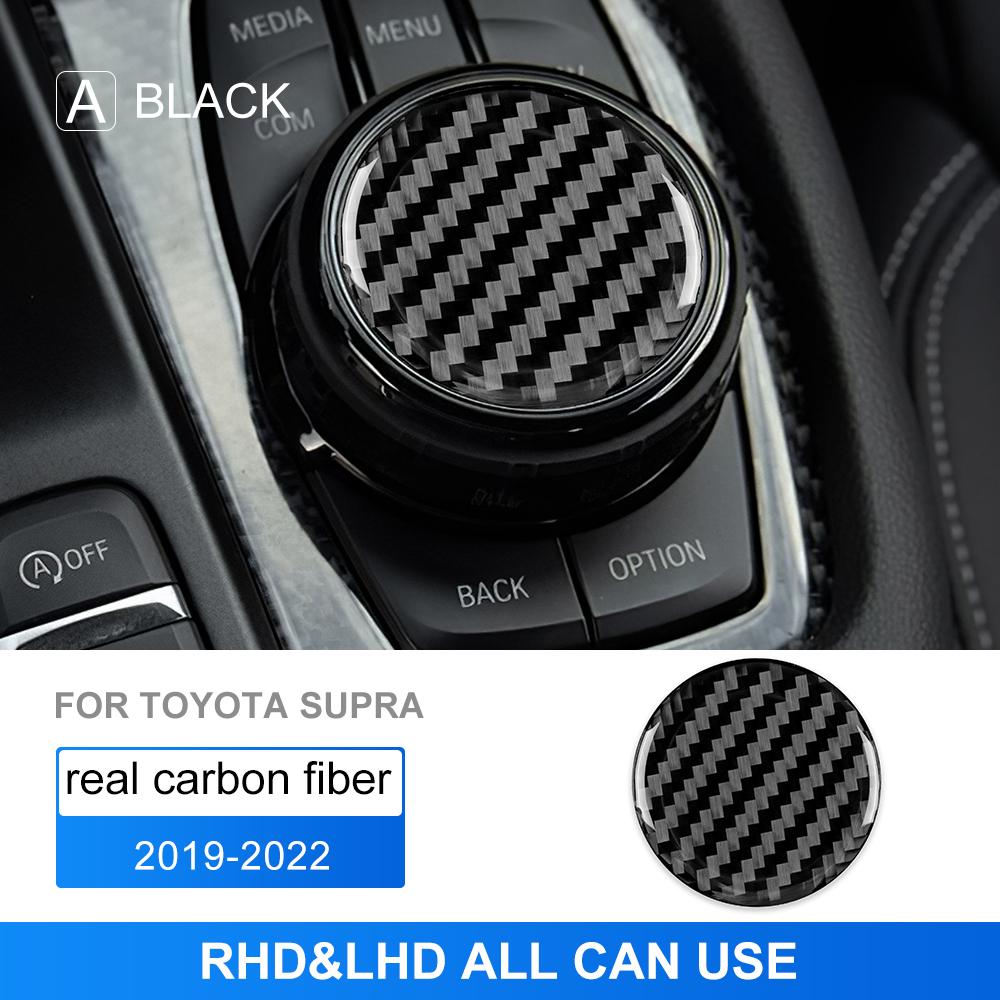 

Real Soft Carbon Fiber Sticker For Toyota Supra GR A90 A91 MK5 - 2024 2025 Button Knob Interior Trim Accessories чорний