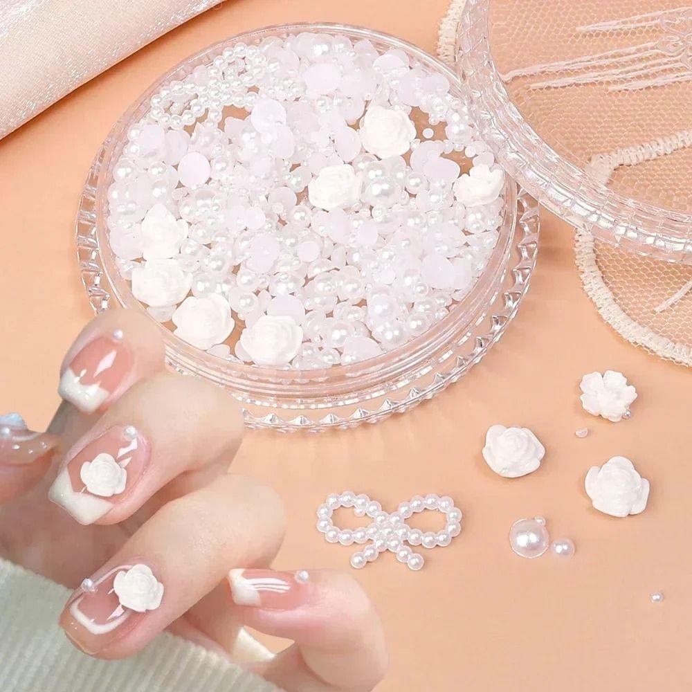 1 Box Pearl 3D Rhinestones Sticker Flower Eyes Face Facial  Sticker  DIY Decoration