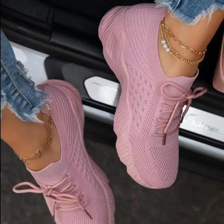 Breathable Mesh Shoes Women Sneakers Fashion Platform Women's Sports Shoes Plus Size Light Vulcanize Shoe Ladies Tennis New