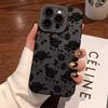 Simple Rose Pattern Print Black Soft Phone Case For iPhone 17 Air 16 Cases iPhone 15 Pro Max 16E 14 12 13 11 XS XR X 7 8 Plus