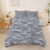 Japanese Wave Bedding Sets,Mount Fuji Sun Painting Duvet Set 2Pcs for Kids Girls Boys Teens Room Decor,Polyester Comforter Cover