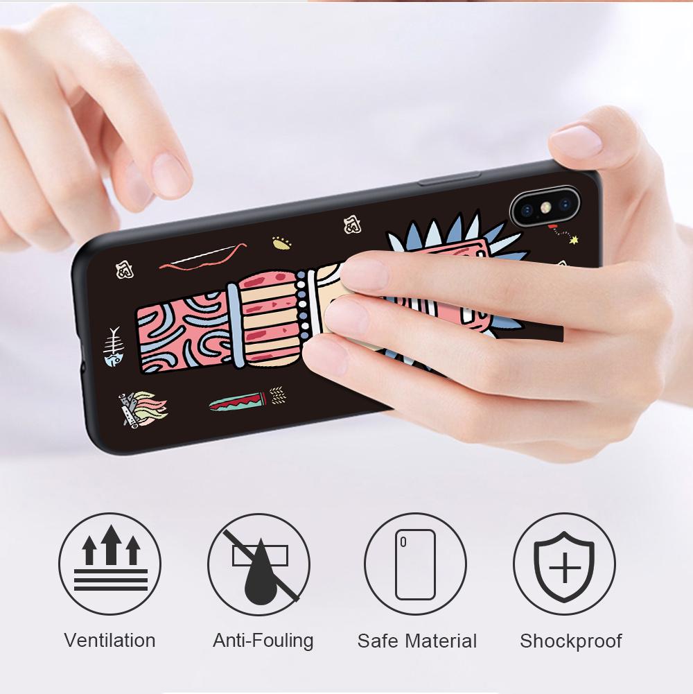 Cartoon Boho Wild Man Indian Chief Tribe Soft Silicone TPU Case Cover