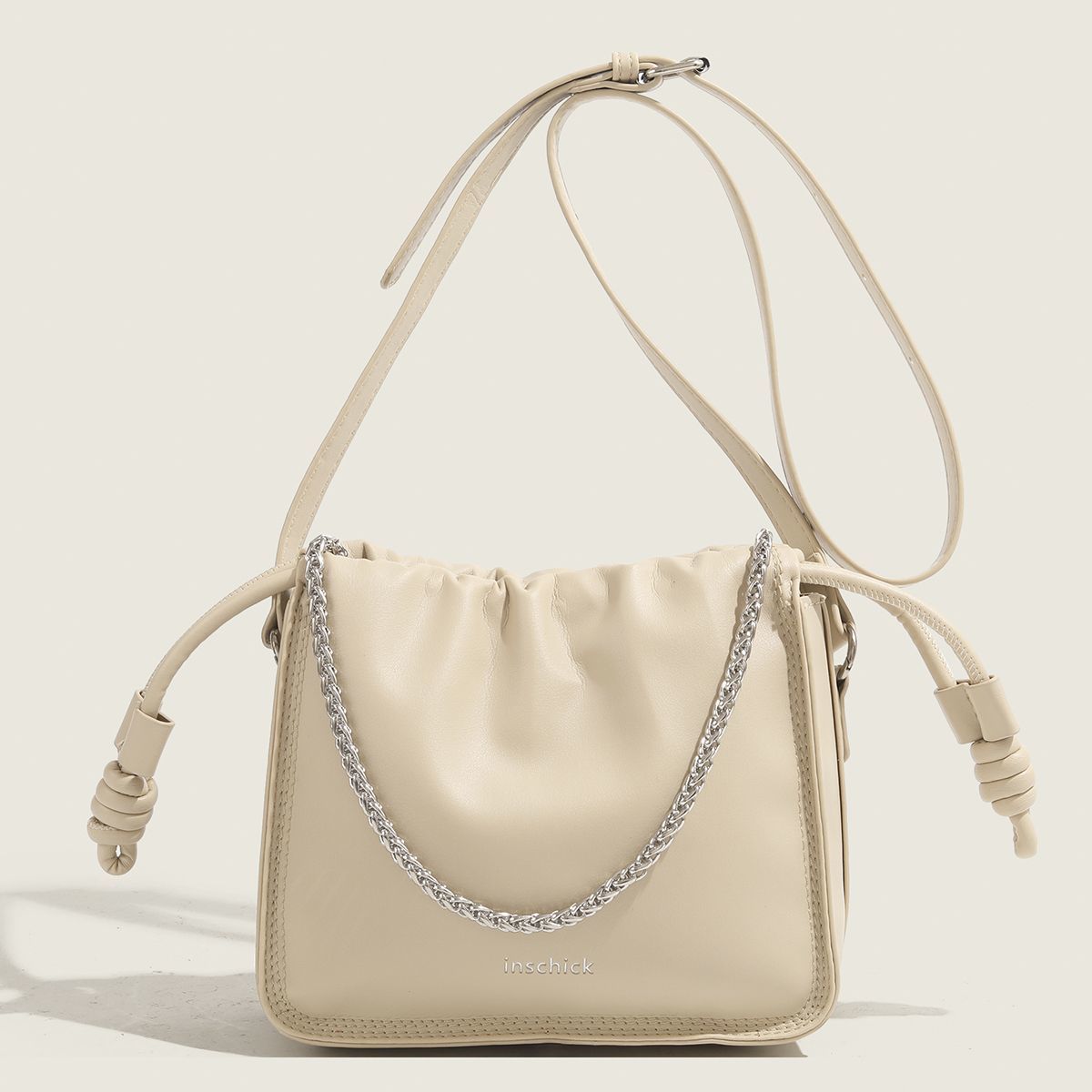 

Niche design bag new fashion high-end pleated shoulder bag versatile summer popular messenger bag black NK-706