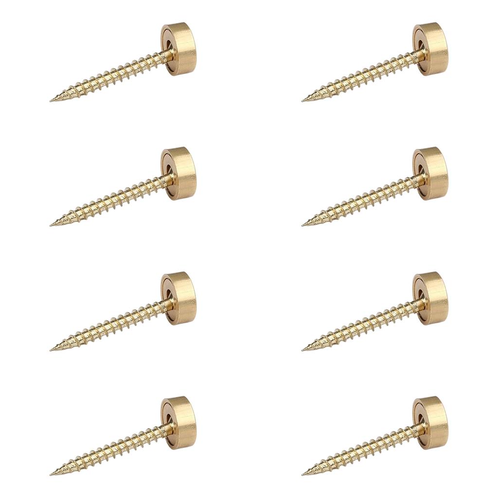Pack of 8 Sturdy Brass Decorative Screws With Mirror Caps for Furniture Fixing Rustproof Construction Furniture Hardware