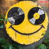 Vintage Smiling Face Round Aluminum Wall Art