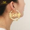 30Mm 100Mm Custom Bamboo Hoop Earrings Customize Name Earrings Bamboo Personality Earrings With Eye Catching Statement Words Hiphop SexyPersonality