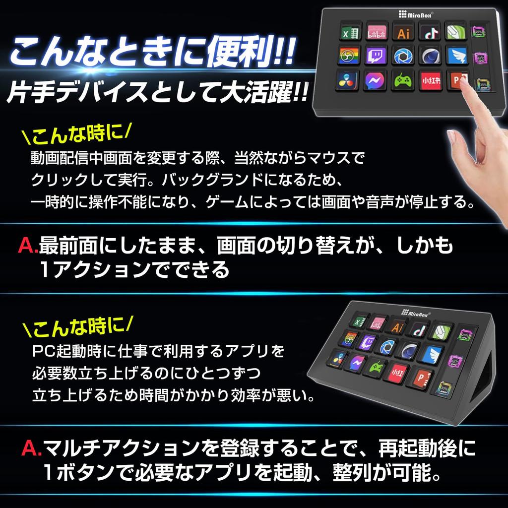 HSV293 Slim Shortcut Keys 15 Custom Keys Windows Twitch YouTube 10/macOS (Black)