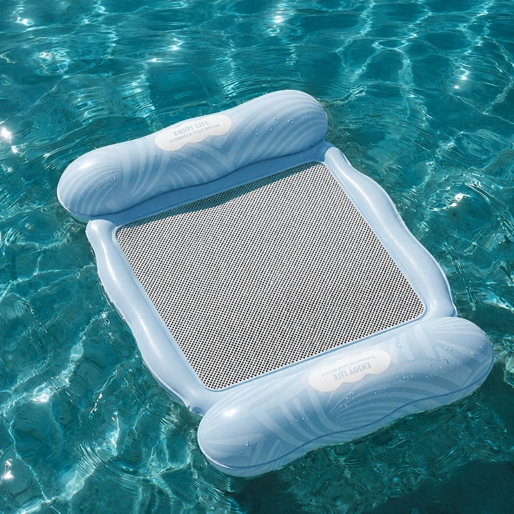 Mesh Seat Pool Float Floating Raft Pool Lounger Float Durable Adults Swimming Float Bed