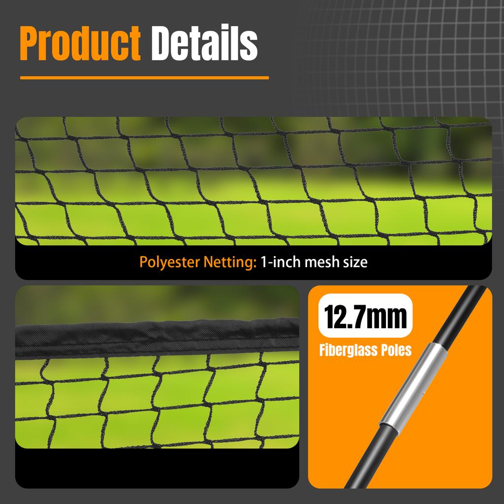 Portable Baseball Softball Batting Cage Net 30x10x8FT 30x13x9FT Outdoor Backyard Training Hitting Practice Equipment Netting New