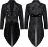 Adult Men Victorian Coat Costume Black Tuxedo Halloween Cosplay Costume Tailcoat Gothic Steampunk Trench Frock Outfit Overcoat