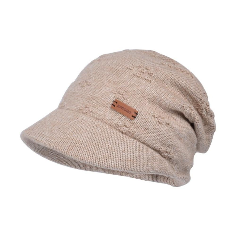 Casual Style Fleece Lined Bonnet Warm Thickened Winter Beanies Short Brim Beanie  Christmas Gifts