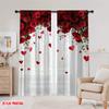 2pcs,2D plane printing Light Filtering Curtains Romantic Canopy 100% Polyester (without rod) Festive for Bedroom Living Room